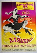 Karusell 1956 poster Gordon MacRae Shirley Jones Musik: Rodgers and Hammerstein Dans Musikaler
