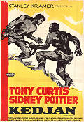 Kedjan 1958 poster Tony Curtis Sidney Poitier Lon Chaney Stanley Kramer