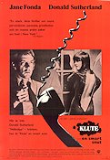 Klute 1971 movie poster Jane Fonda Donald Sutherland Alan J Pakula Telephones Police and thieves