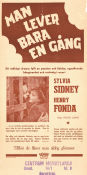 Man lever bara en gång 1937 poster Sylvia Sidney Henry Fonda Barton MacLane Fritz Lang Film Noir