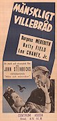 Mänskligt villebråd 1939 poster Burgess Meredith Betty Field Text: John Steinbeck