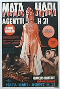 Mata Hari Agent H21 1964 movie poster Jeanne Moreau Francois Truffaut Poster from: Finland Ladies Agents