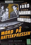Mord på nattexpressen 1954 poster Glenn Ford Gloria Grahame Broderick Crawford Fritz Lang Tåg Film Noir