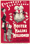 Moster Malins millioner 1929 poster Carl Schenström Harald Madsen Marguerite Viby Fy og Bi Fyrtornet och Släpvagnen Lau Lauritzen Danmark Pengar
