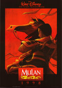 Mulan 1998 poster Ming-Na Wen Tony Bancroft Animerat Asien Konstaffischer