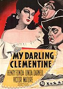 My Darling Clementine 1947 movie poster Henry Fonda Linda Darnell Victor Mature John Ford