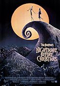 The Nightmare Before Christmas 1993 movie poster Henry Selick Music: Danny Elfman Writer: Tim Burton Musicals Animation Holiday