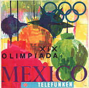 Olympic Games Mexico Telefunken 1968 affisch Olympiader