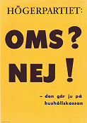 OMS Nej Högerpartiet 1960 poster Politics