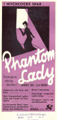 Phantom Lady 1944 poster Franchot Tone Ella Raines Alan Curtis Robert Siodmak Film Noir