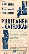 Puritanen och gatflickan 1938 poster Pierre Fresnay Jean-Louis Barrault Viviane Romance Jeff Musso