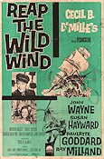 Reap the Wild Wind 1942 movie poster John Wayne Ray Milland Paulette Goddard Cecil B DeMille