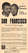 San Francisco 1936 poster Clark Gable Jeanette MacDonald WS Van Dyke