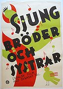 Sjung bröder och systrar 1935 poster Monty Banks Fåglar