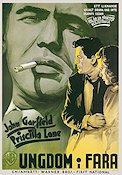 Ungdom i fara 1939 poster John Garfield Priscilla Lane Rökning