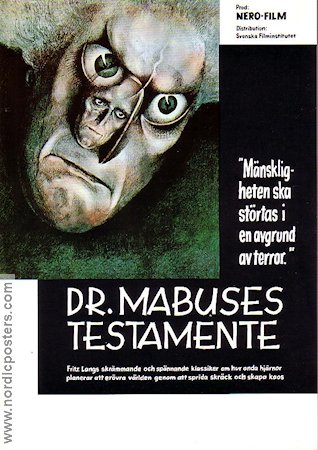 DAS TESTAMENT DES DR MABUSE Movie poster 1933 original NordicPosters