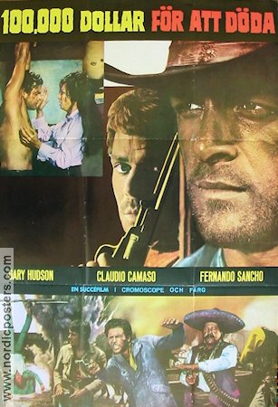 100.000 dollar för att döda 1968 movie poster Gary Hudson Giovanni Fago