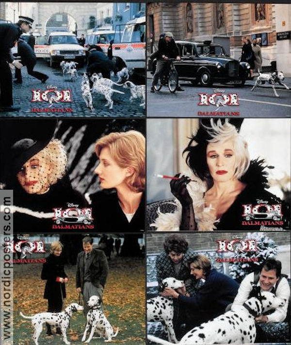 101 Dalmatians 1996 lobby card set Glenn Close Dogs