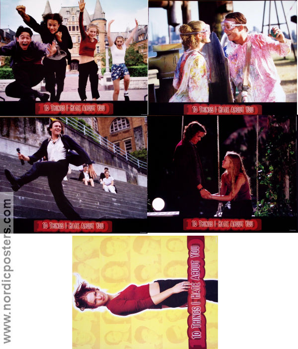 10 Things I Hate About You 1999 lobby card set Heath Ledger Julia Stiles Joseph Gordon-Levitt Gil Junger