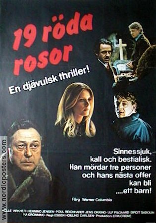 Nitten röde roser 1974 movie poster Henning Jensen Poul Reichhardt Jens Okking Helle Virkner Esben Höilund Carlsen Denmark