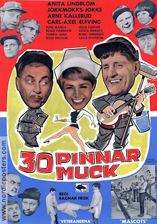 30 pinnar muck 1966 movie poster Anita Lindblom Jokkmokks-Jokke Arne Källerud Mascots Ragnar Frisk Rock and pop