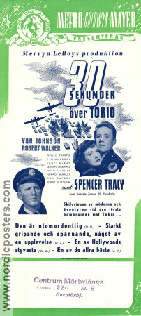 Thirty Seconds Over Tokyo 1944 movie poster Spencer Tracy Van Johnson RobertWalker Mervyn LeRoy War Asia