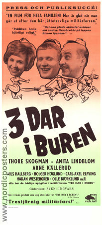 3 dar i buren 1963 movie poster Anita Lindblom Thore Skogman Arne Källerud Sven Ingvars Ragnar Frisk