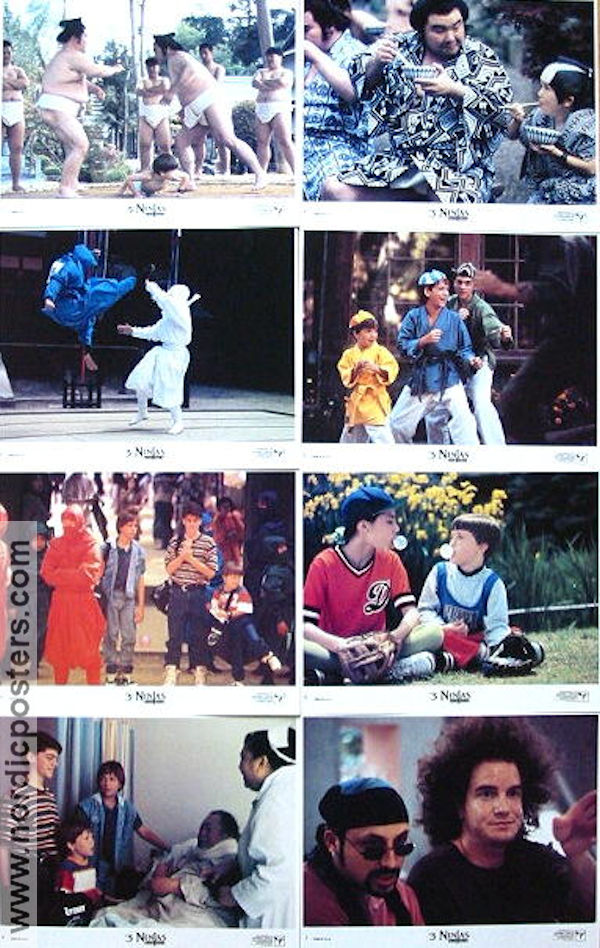 3 Ninjas 1992 lobby card set Victor Wong Michael Treanor Max Elliott Slade Jon Turteltaub Martial arts Kids