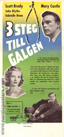 3 steg till galgen 1953 poster Scott Brady Mary Castle John Blythe John Gilling