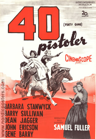 Forty Guns 1957 movie poster Barbara Stanwyck Barry Sullivan Dean Jagger Samuel Fuller