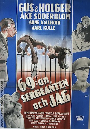 69:an sergeanten och jag 1952 movie poster Gus och Holger Gus Dahlström Viveca Serlachius