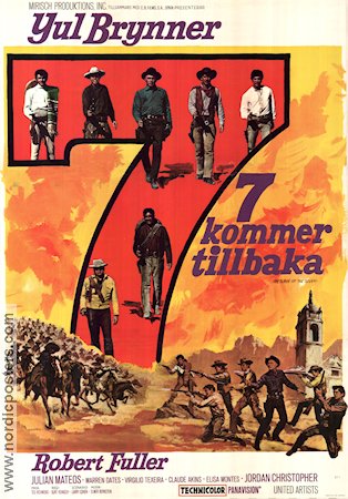 Return of the Seven 1967 movie poster Yul Brynner Robert Fuller