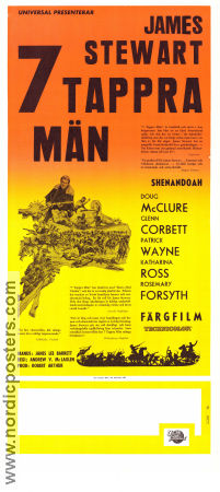 7 tappra män 1965 poster James Stewart Doug McClure Glenn Corbett Andrew V McLaglen