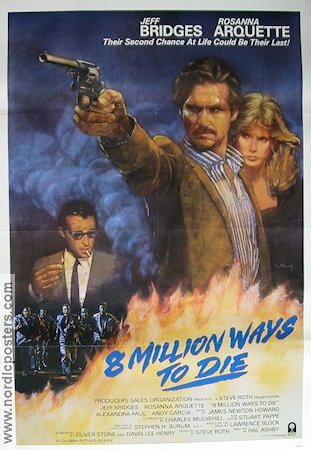 8 Million Ways to Die 1986 movie poster Jeff Bridges Rosanna Arquette Alexandra Paul Hal Ashby