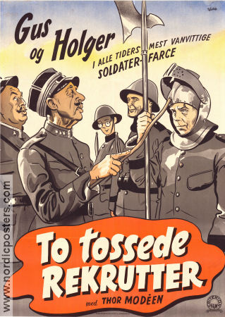 To tossede rekrutter 1946 movie poster Gus Dahlström Holger Höglund Fritiof Billquist Thor Modéen Siv Thulin Hugo Bolander From comics