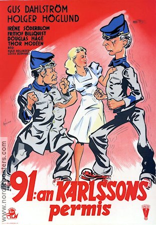 91:an Karlssons permis 1948 movie poster Gus Dahlström Holger Höglund Thor Modéen