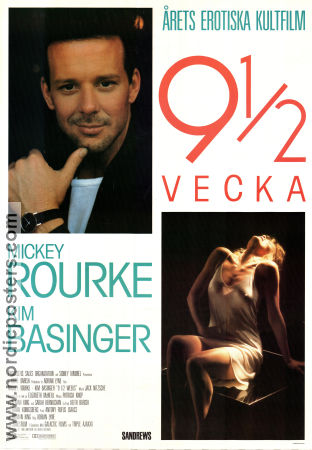 9.5 vecka 1986 poster Mickey Rourke Kim Basinger Margaret Whitton Adrian Lyne