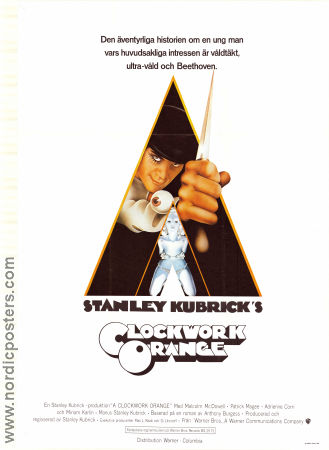 A Clockwork Orange 1971 movie poster Malcolm McDowell Patrick Magee Michael Bates Stanley Kubrick Writer: Anthony Burgess