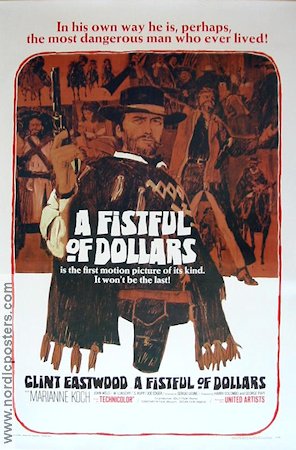 A Fistful of Dollars 1966 movie poster Clint Eastwood Marianne Koch Sergio Leone