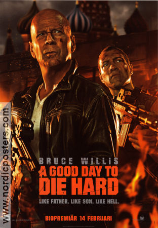 A Good Day to Die Hard 2013 movie poster Bruce Willis Jai Courtney Sebastian Koch John Moore