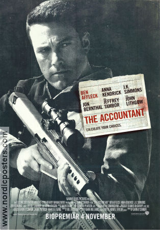 The Accountant 2016 movie poster Ben Affleck Anna Kendrick JK Simmons Gavin O´Connor