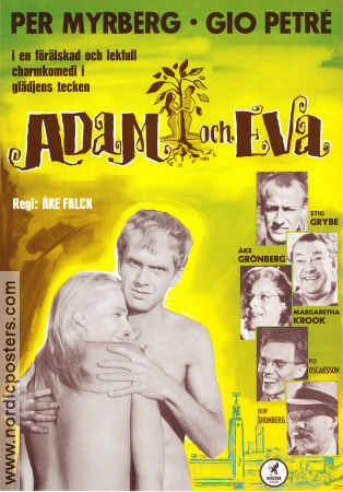 Adam och Eva 1963 movie poster Per Myrberg Gio Petré Margaretha Krook Stig Grybe Åke Grönberg Per Oscarsson Olof Thunberg Åke Falck