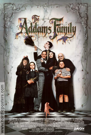 The Addams Family 1991 movie poster Anjelica Huston Raul Julia Christopher Lloyd Barry Sonnenfeld