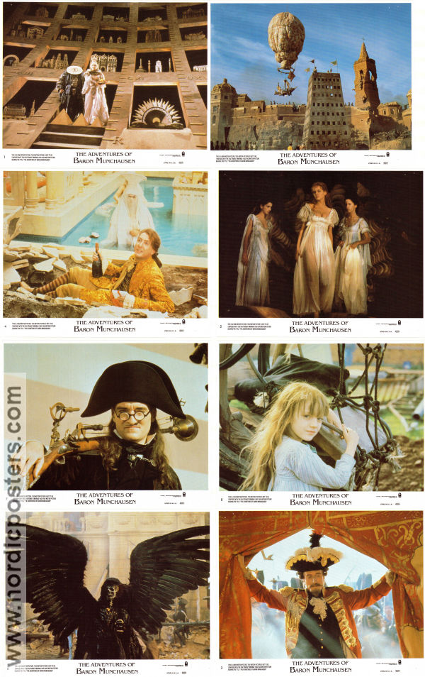 The Adventures of Baron Munchhausen 1988 lobby card set John Neville Sarah Polley Uma Thurman Eric Idle Terry Gilliam