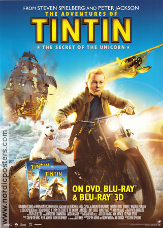 The Adventures of Tintin 2012 poster Tintin Steven Spielberg Animation Dogs From comics