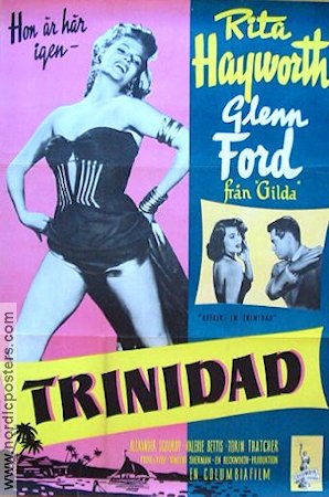 Affair in Trinidad 1952 movie poster Rita Hayworth Glenn Ford Film Noir