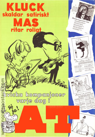 Aftontidningen AT 1944 poster Axel Österberg Kluck Margareta Sylwan MAS Kluringen Norra Bantrollet Landsorganisationen LO Find more: Aftontidningen Politics Newspapers Find more: Comics