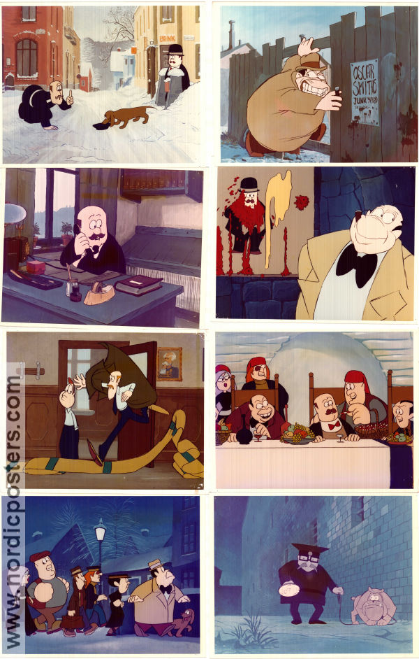 Agaton Sax och Byköpings Gästabud 1976 lobby card set Stig Lasseby Jan Gissberg Animation From comics