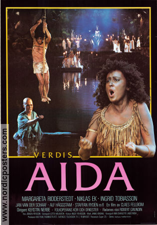 Aida 1987 movie poster Margareta Ridderstedt Niklas Ek Robert Grundin Claes Fellbom Find more: Folkoperan