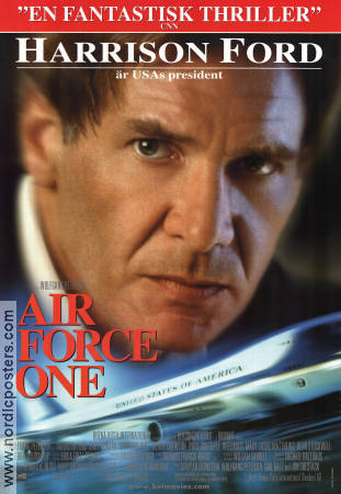 Air Force One 1997 movie poster Harrison Ford Gary Oldman Wolfgang Petersen Planes Politics